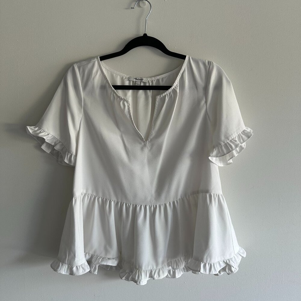 Madewell Ruffle Trim Blouse Size S